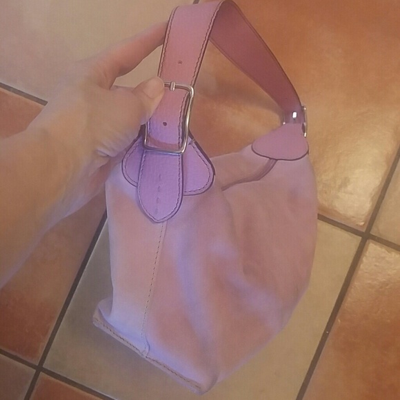 Liz Claiborne small pink leather suede bag - Picture 2 of 9